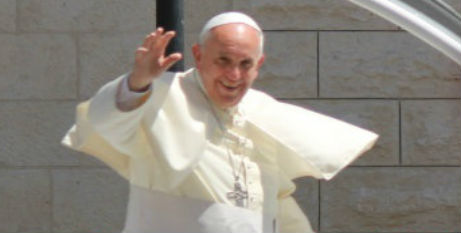 Pope waves to crowds